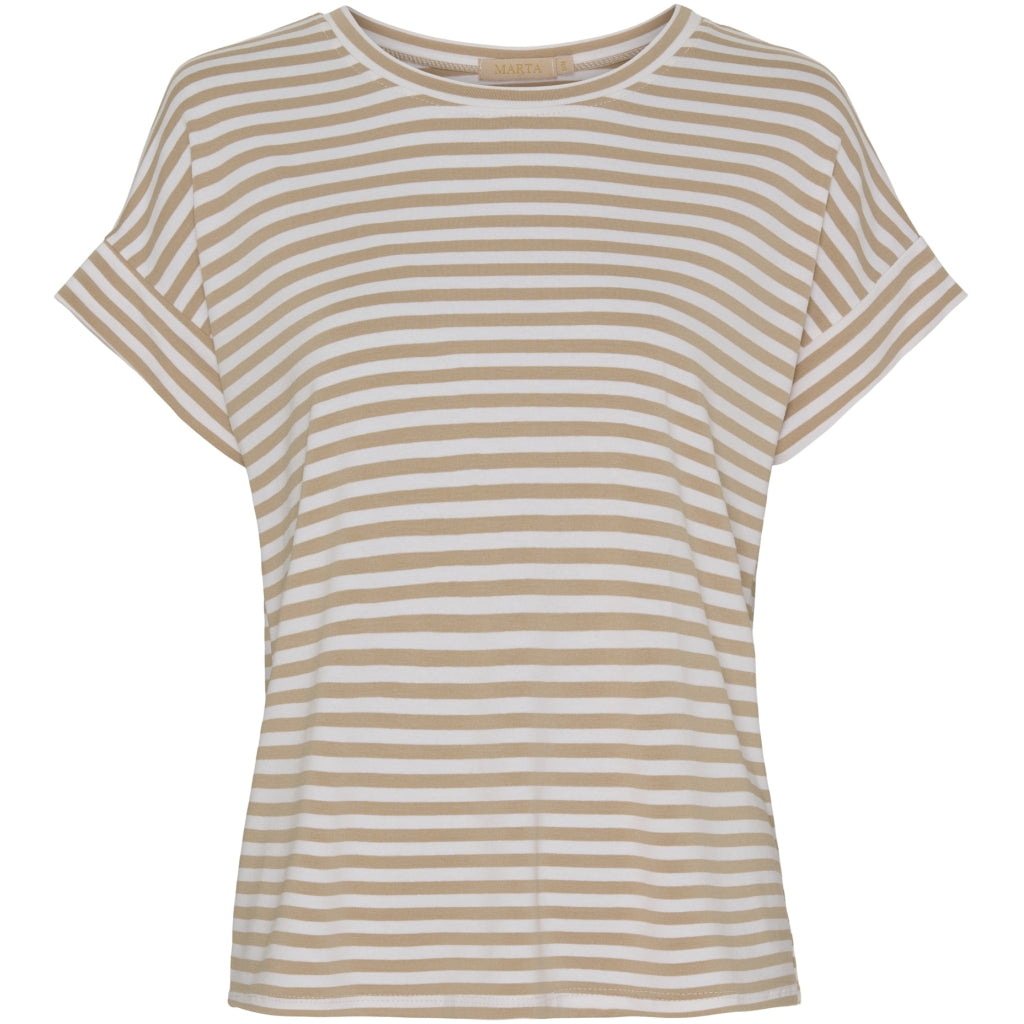 MARTA - LOTTE T-SHIRT HVID/BEIGE