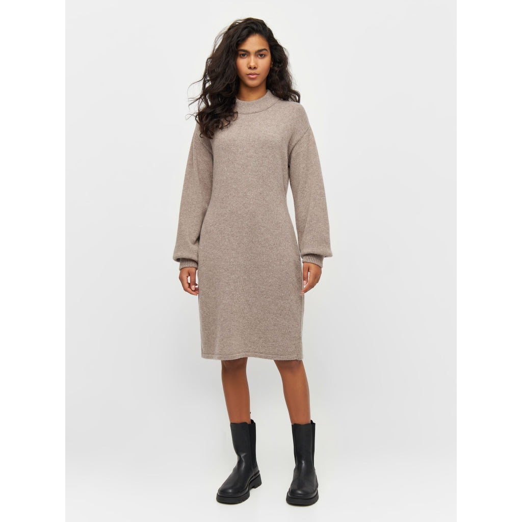 KNOWLEDGE COTTON - LAMBSWOOL DRESS KELP MELANGE