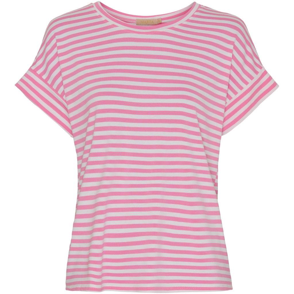 MARTA - LOTTE T-SHIRT HVID/BUBBLEGUM