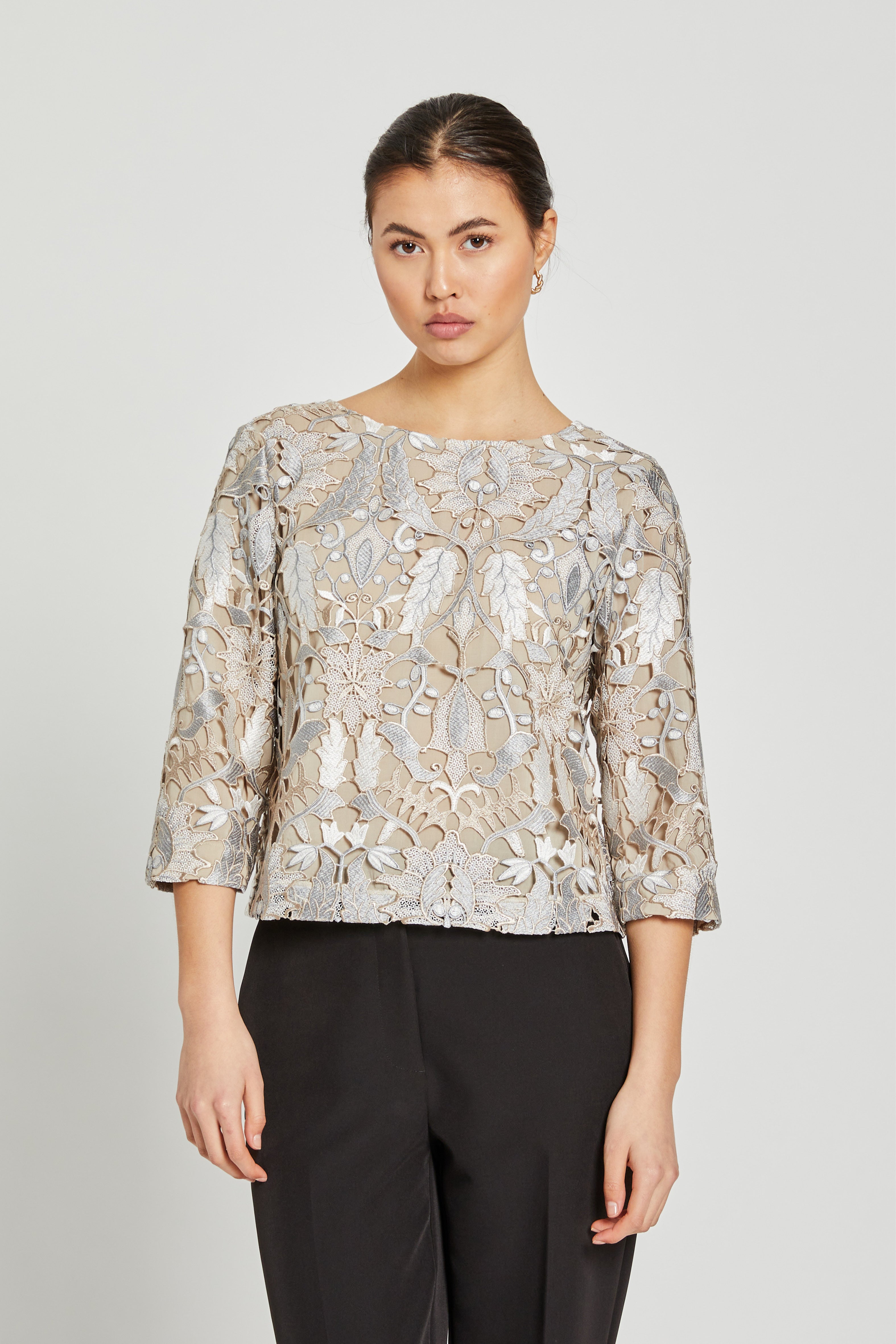 BRUUNS BAZAAR - IGNARA BLUSE SILVER BEIGE