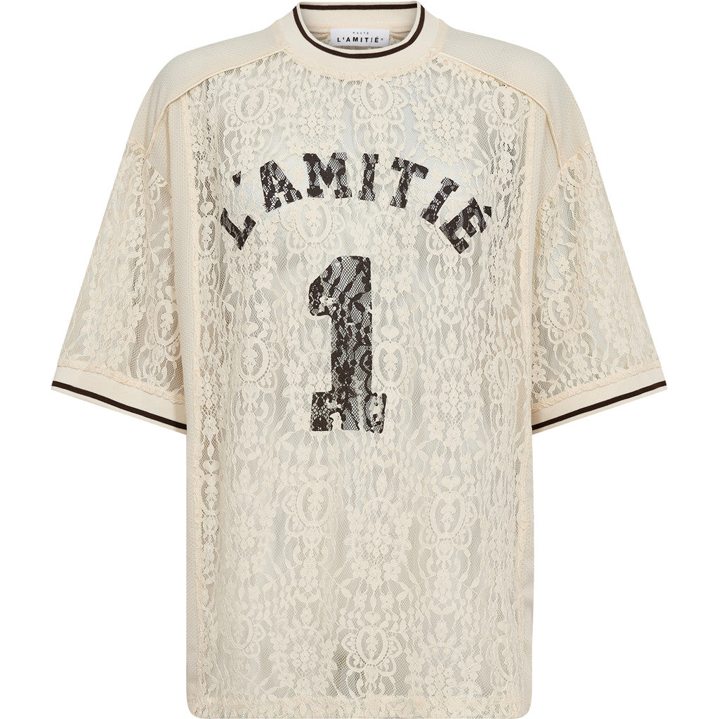 HAUTE L'AMITÊ - LACE FOOTBALL TEE PEARL