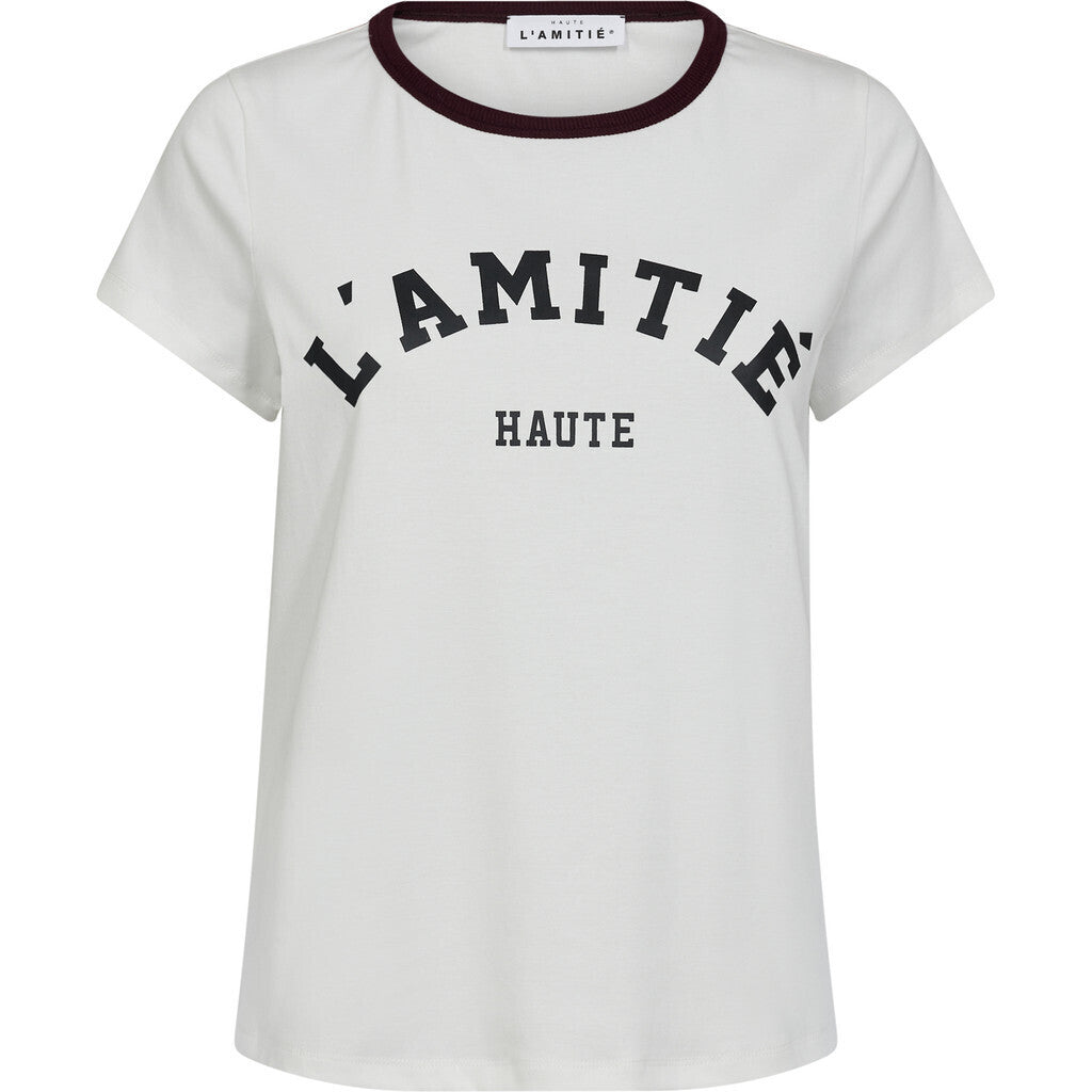 HAUTE L'AMITÈ - NECKLINE LOGO T-SHIRT OFF WHITE