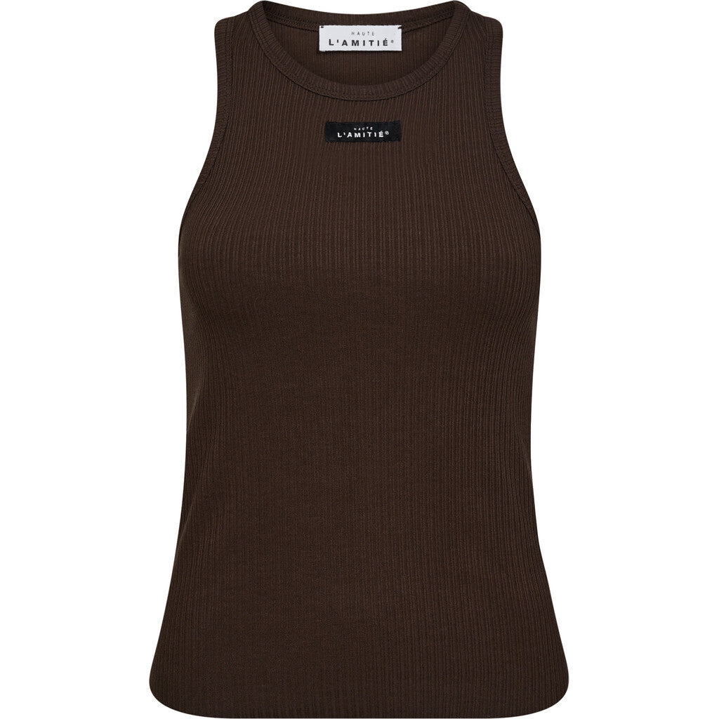 HAUTE L'AMITÈ - RIB BADGE TANK TOP MOCCA