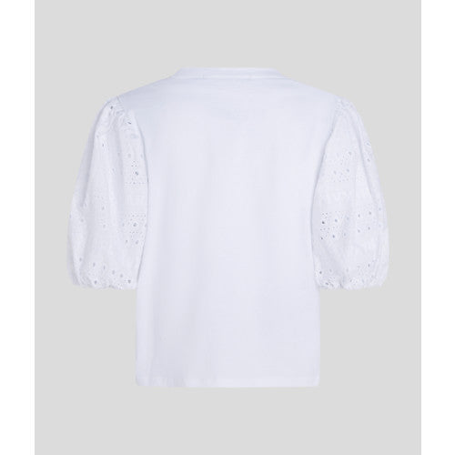 KARL LAGERFELD - LACE T-SHIRT HVID