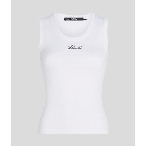 KARL LAGERFELD - LOGO RIB TOP WHITE