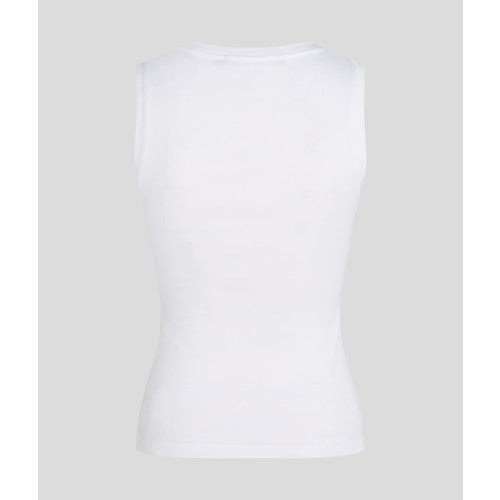 KARL LAGERFELD - LOGO RIB TOP WHITE