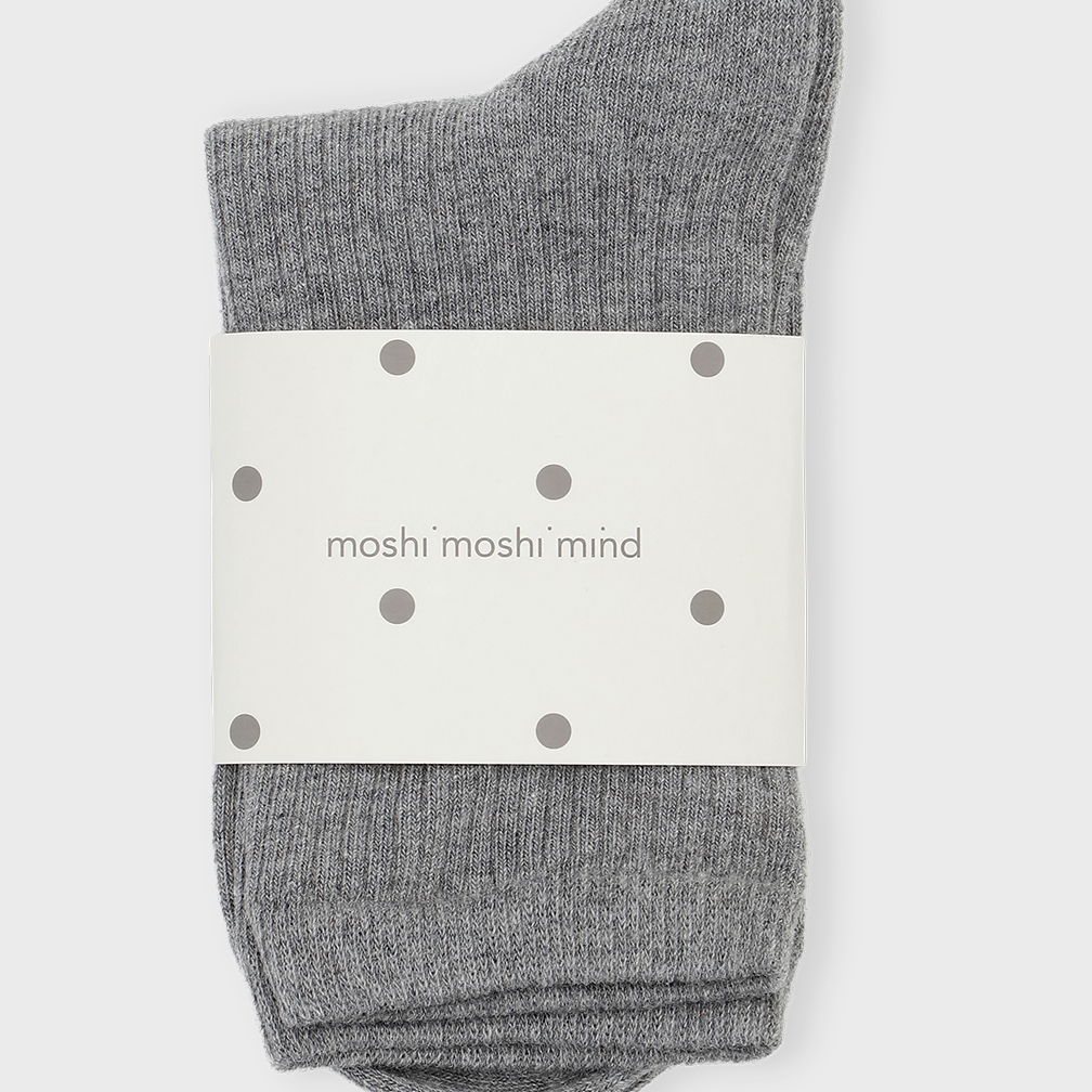 MOSHI MOSHI - STORY RIB STRØMPER GREY MELANGE