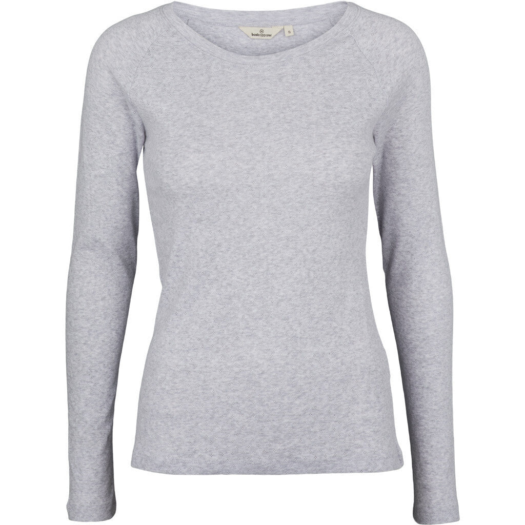 BASIC APPAREL - ARENSE LS T-SHIRT LIGHT GREY