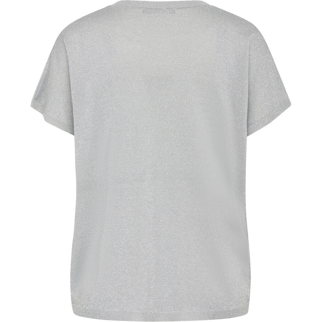 BRUUNS BAZAAR - MARLEEE KNIT T-SHIRT SILVER