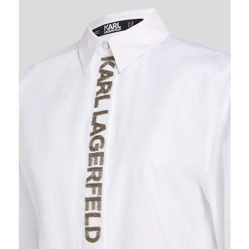 KARL LAGERFELD - EMBELLISHED PLACKET SKJORTE