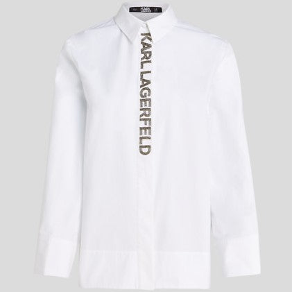 KARL LAGERFELD - EMBELLISHED PLACKET SKJORTE