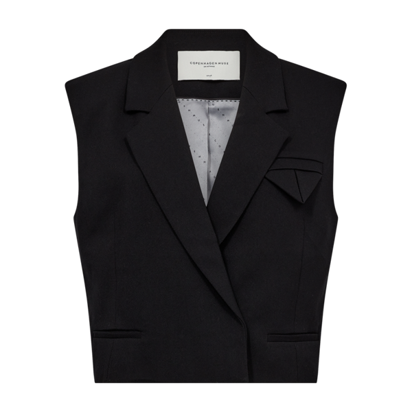 COPENHAGEN MUSE - TAILOR KORT VEST SORT