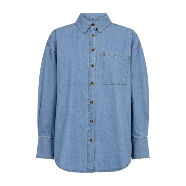 FREEQUENT - LISEA DENIM SKJORTE LIGHT BLUE