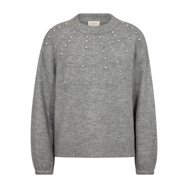 FREEQUENT - PEARL PULLOVER MED GREY MELANGE