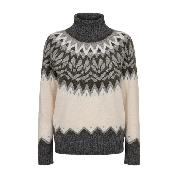 FREEQUENT - MERLA PULLOVER MOONEBEAM/DARK GREY