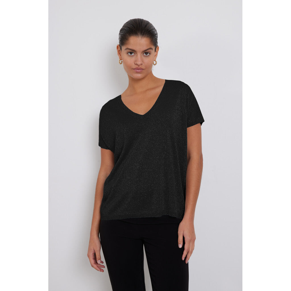 BRUUNS BAZAAR - MARLEE KNIT T-SHIRT SORT